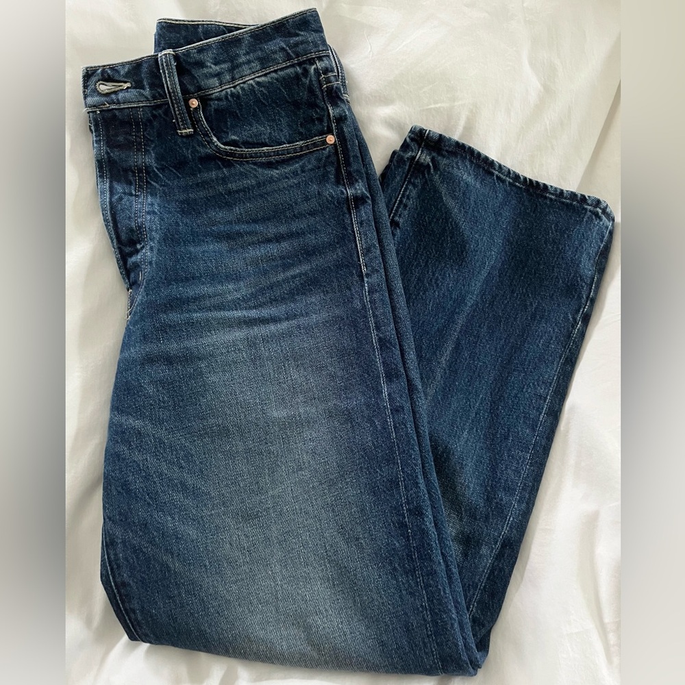 LIKE NEW - MOTHER Rambler Ankle Wide Leg Jeans, Well Stacked, Size 27